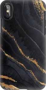 Marble Silicone case Θήκη για IPHONE X / XS black-gold