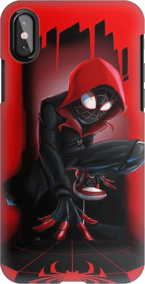 Miles Morales Spiderman Silicone case Θήκη για IPHONE X / XS red