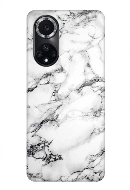 Glossy Marble Custom Silicone case for Honor 50 / Nova 9 white