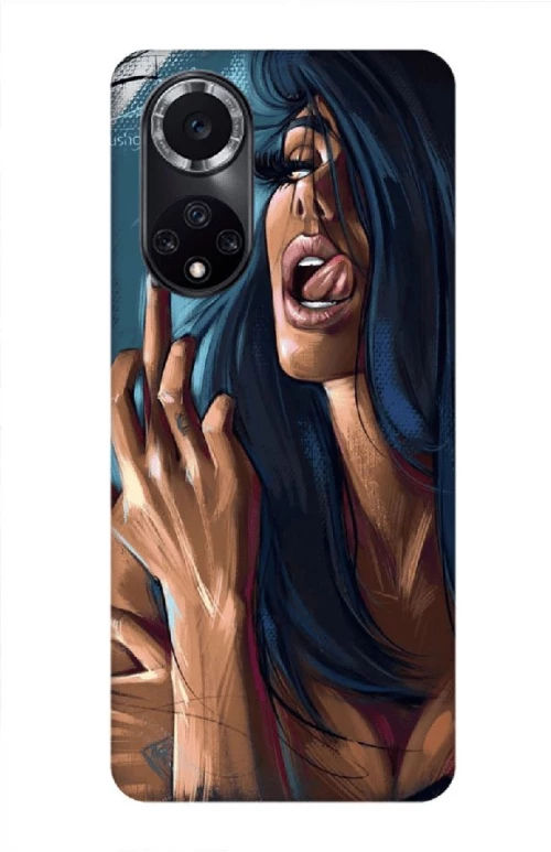 Glossy Woman Custom Silicone case for Honor 50 / Nova 9 blue