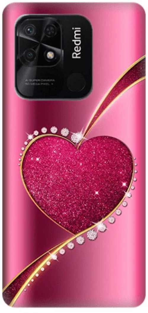 Shining Heart Silicone case Θήκη για Xiaomi Redmi 10c pink