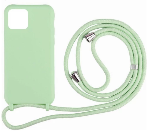 Cord Silicone back cover Case με κορδόνι για Iphone 12 / 12 Pro green*