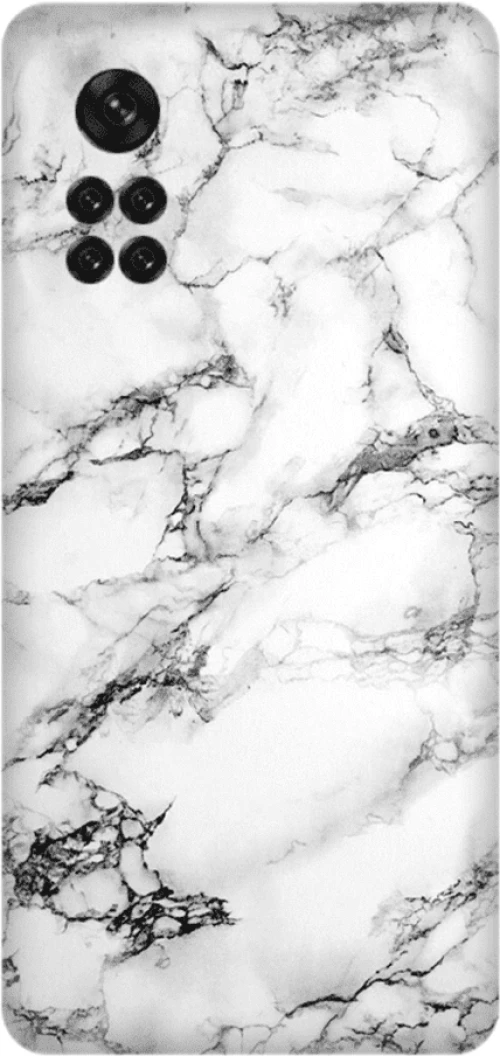 Glossy Marble Custom Silicone case Θήκη για Xiaomi Poco m4 Pro 4G white