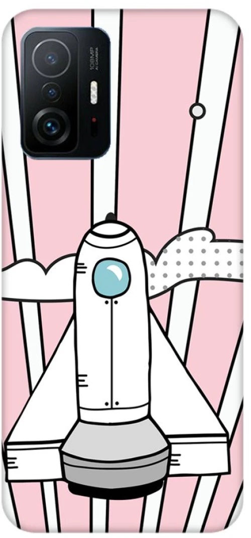 Comic Spacecraft Silicone case Θήκη για Xiaomi 11T 5G / 11T Pro 5G Pink