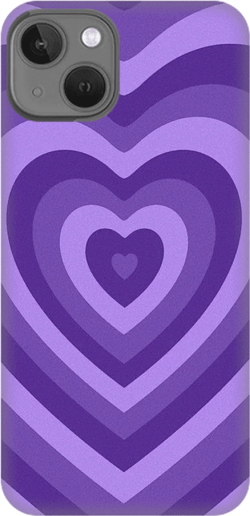 Hearts Silicone case Θήκη για iPhone 13 purple