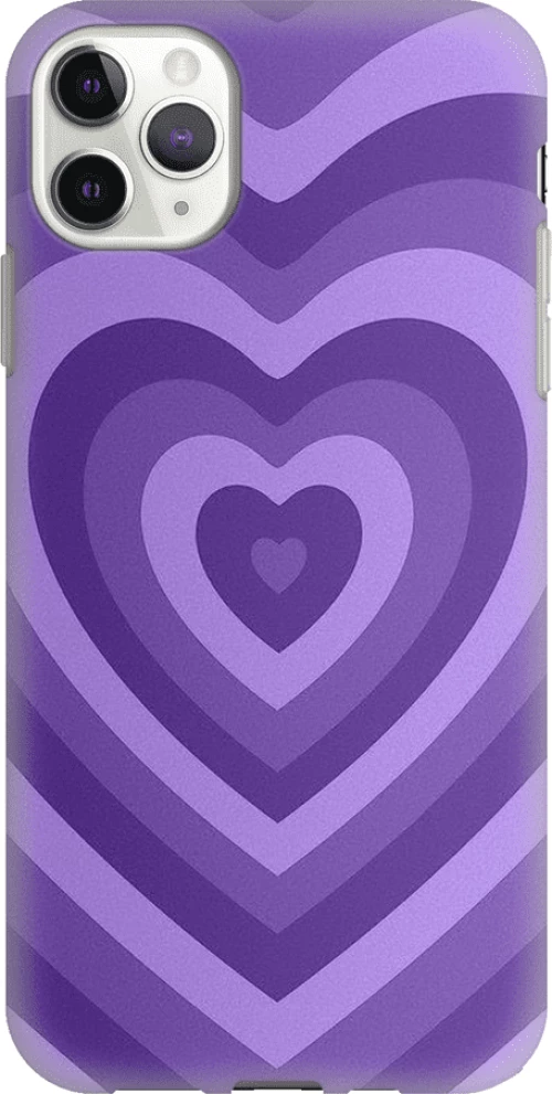 Hearts Silicone case Θήκη για iPhone 11 Pro Max purple