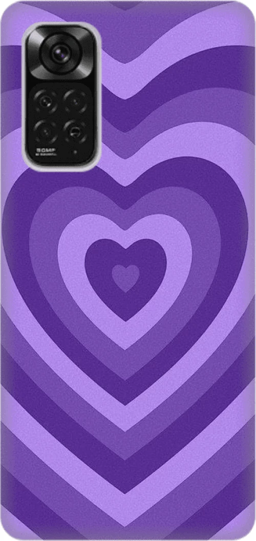 Hearts Silicone case Θήκη για Xiaomi Redmi Note 11 Pro 5G purple