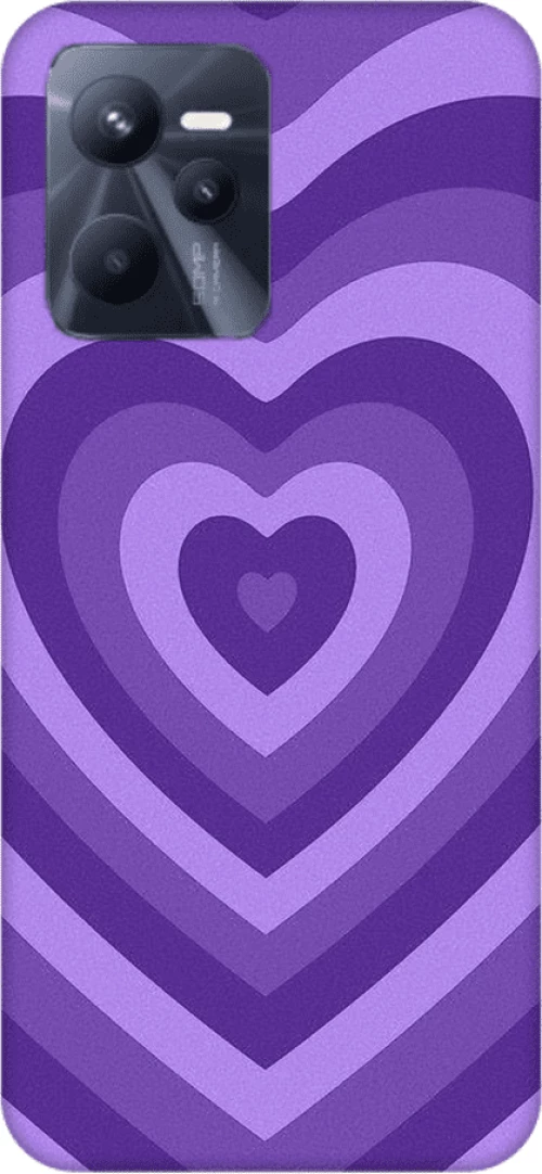 Hearts Silicone case Θήκη για Realme C35 purple