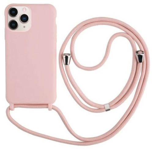 Cord Silicone back cover Case με κορδόνι Θήκη για Iphone 14 Pro Max nude*