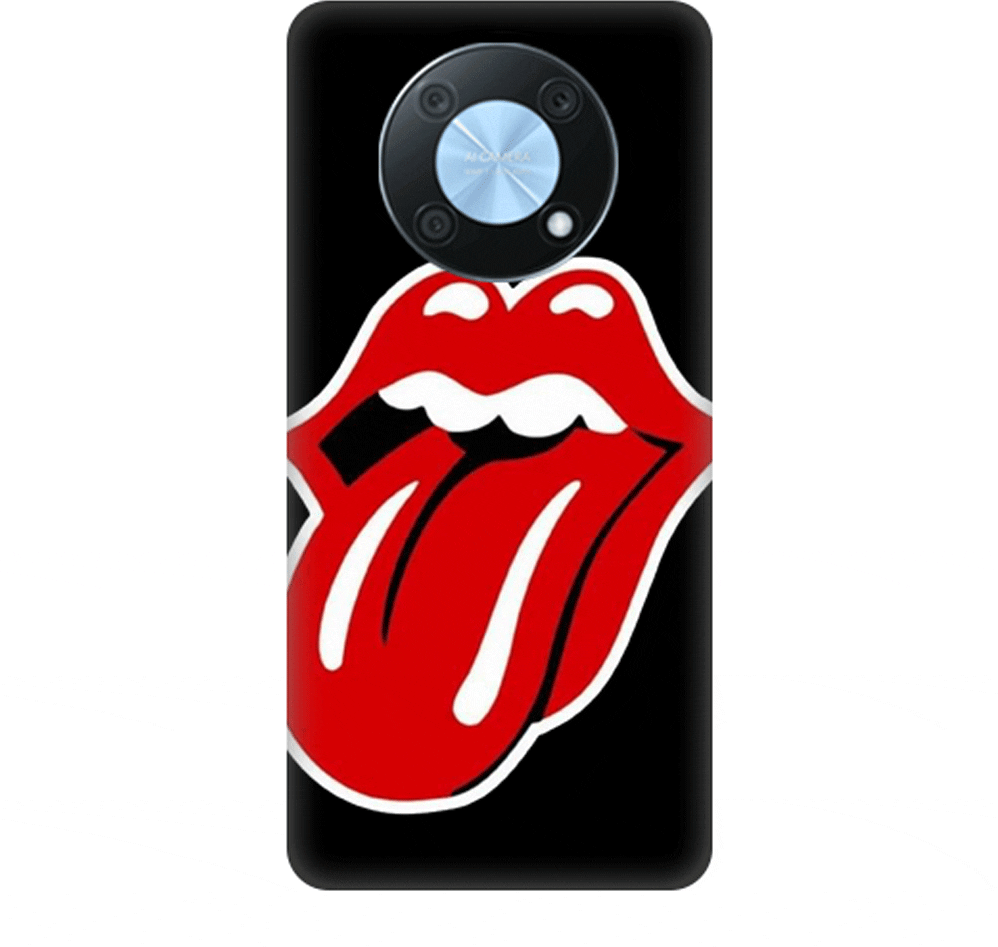 Glossy Rolling Stones Custom Silicone case Θήκη για Huawei Nova Y90 black-red