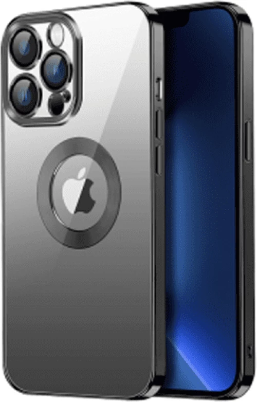 Electroplated Clear Case With Logo Ring Θήκη για iPhone 14 Pro Transparent / Black