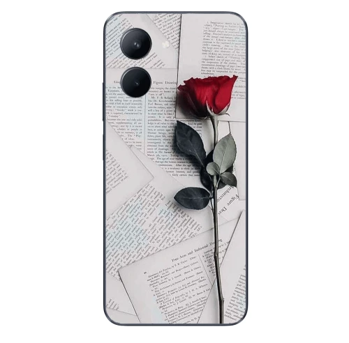 Roses Silicone case Θήκη για Realme C33 white