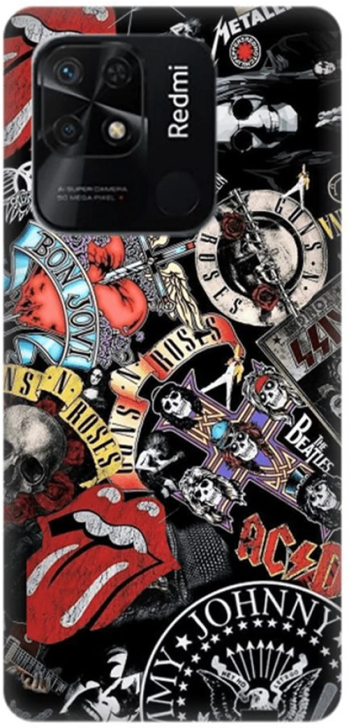 Rock Bands Silicone case Θήκη για Xiaomi Poco C40 black