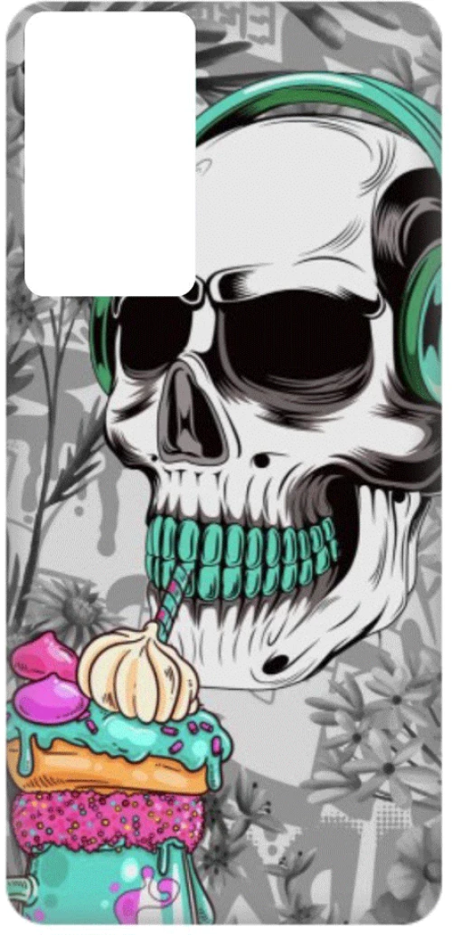 Skull Silicone case Θήκη για Xiaomi Poco M5s white