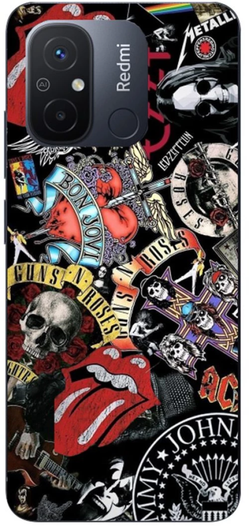 Rock Bands Silicone case Θήκη για Xiaomi 1Redmi 12C black
