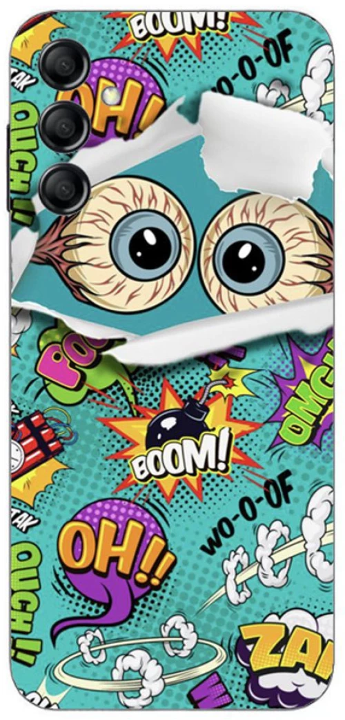 Comic Eyes Silicone Case θήκη για Samsung Galaxy A34 5g green