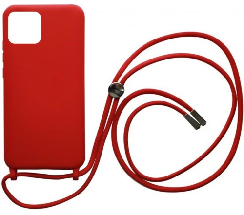 Cord Silicone back Case με κορδόνι για Xiaomi Redmi 12 red