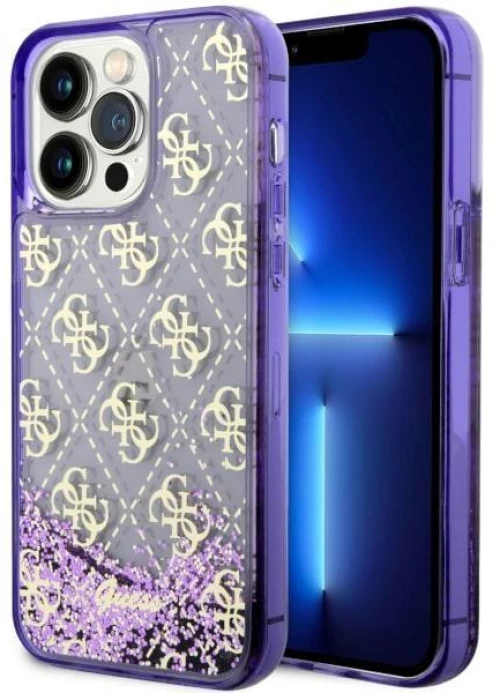 Guess Θήκη για iPhone 14 Pro Max 6,7 "purple hardcase Liquid Glitter 4G Transculent