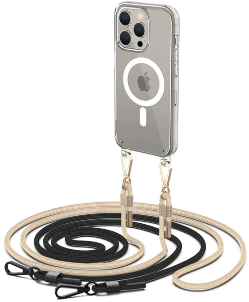 TECH-PROTECT FLEXAIR CHAIN MAGSAFE ΘΗΚΗ ΓΙΑ IPHONE 15 PRO MAX BLACK & BEIGE