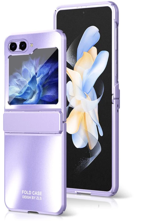 FW Luxury Frosten Plating Shockproof Hard PC Cover θηκη για Samsung Flip 5 purple