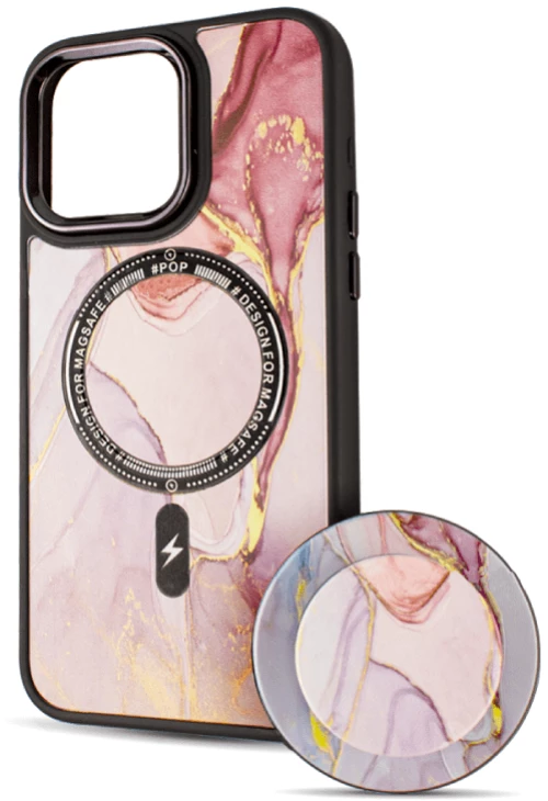 BOTER Case MagSafe + MagPopsocket Θηκη για iPhone 15 Pro Marble