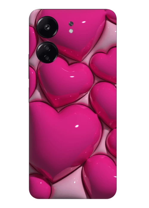 Pink Hearts Silicone Case θήκη για Xiaomi Poco C65