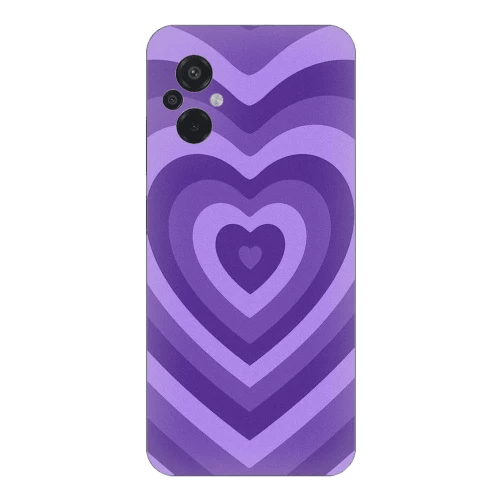Hearts Purple Silicone Case θήκη για Xiaomi Poco M5