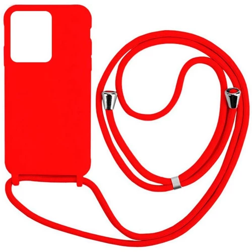 Cord Silicone back cover θηκη με κορδόνι για Xiaomi Redmi 13C red