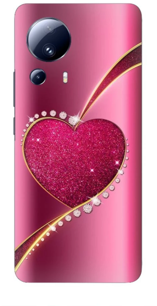 Shining Heart Silicone Case θήκη για Xiaomi 13 Lite 5G pink