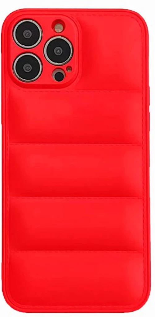 Fashion Soft Touch PUFFER Θήκη για iPhone 15 Pro Max Red