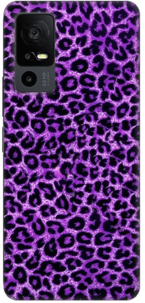 Purple Leopard Silicone Case θήκη για TCL 40R
