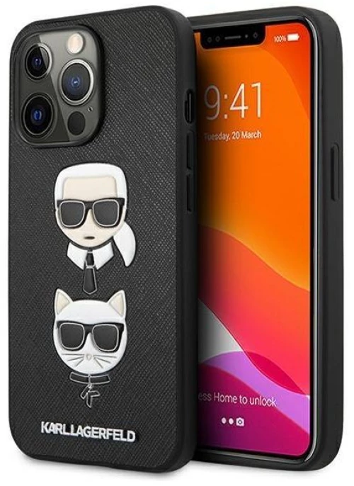 Karl Lagerfeld Saffiano Karl & Choupette NFT Θήκη για Apple iPhone 13 Pro Max Black