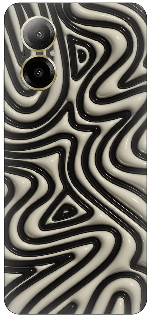 Black Lines Silicone Case θήκη για Realme C67