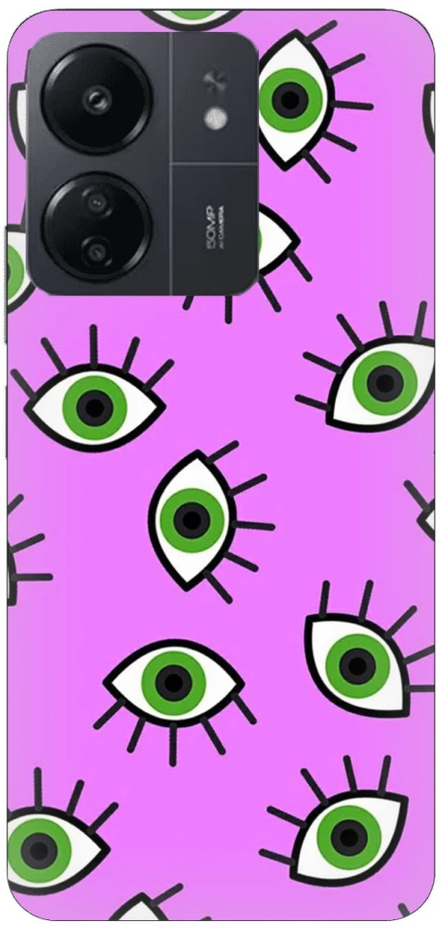Eyes in Purple Silicone Case θήκη για Xiaomi Redmi 13C 5G