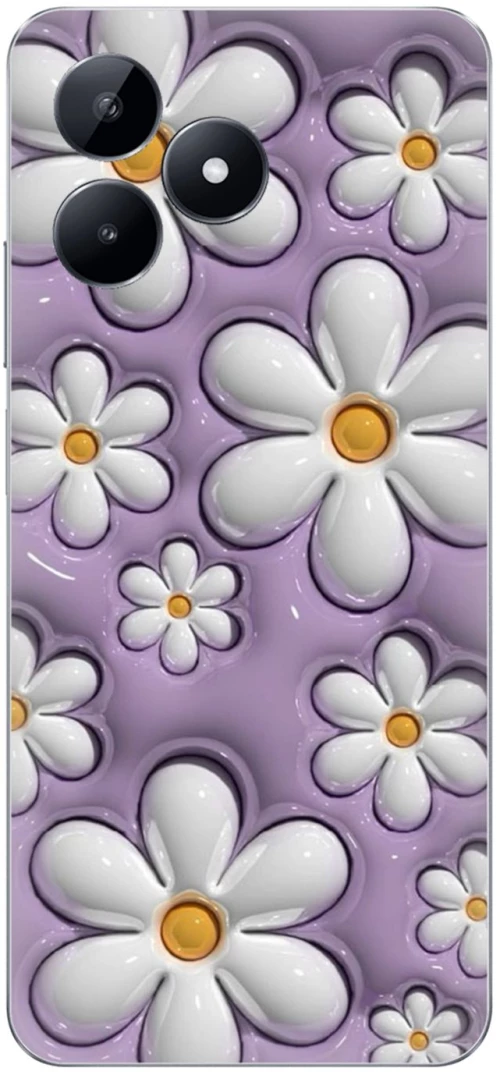 Flowers in Purple Silicone Case θήκη για Realme Note 50