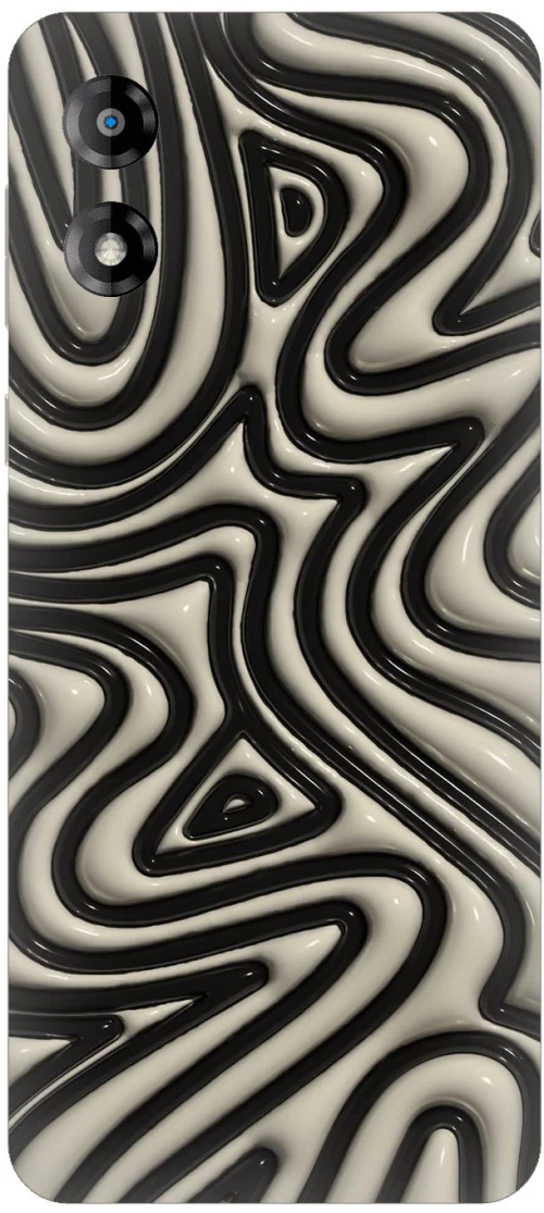 Black Lines Silicone Case θήκη για Motorola Moto E13 4G