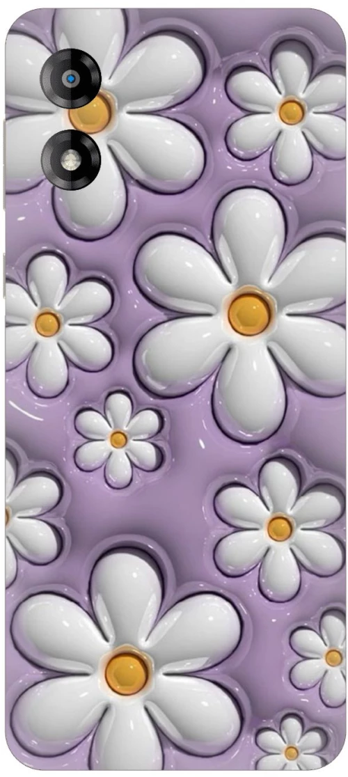 Flowers in Purple Silicone Case θήκη για Motorola Moto E13 4G