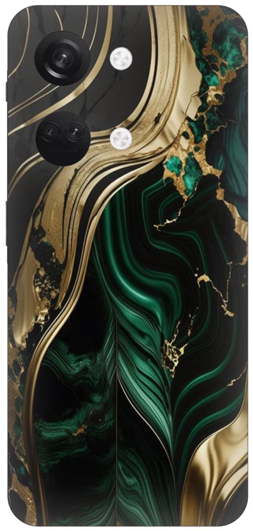 Marble Green-Gold Silicone Case θήκη για OnePlus Nord 3 5G