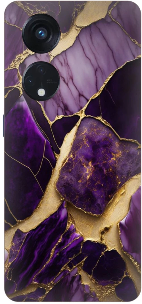 Marble Black-Purple Silicone Case θήκη για OPPO A78 5G