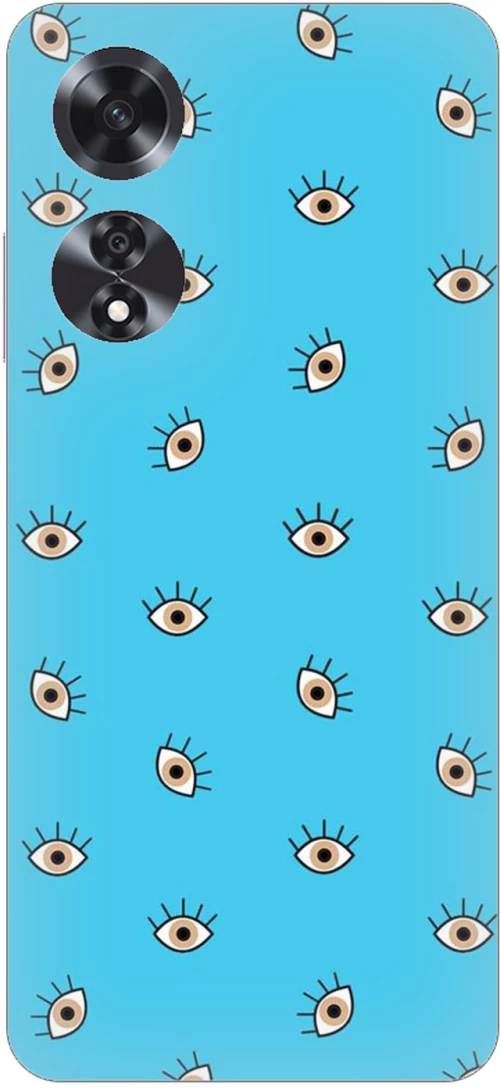 Eyes in Blue Silicone Case θήκη για OPPO A60 4G