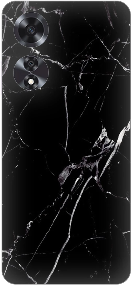 Marble Black Silicone Case θήκη για OPPO A60 4G