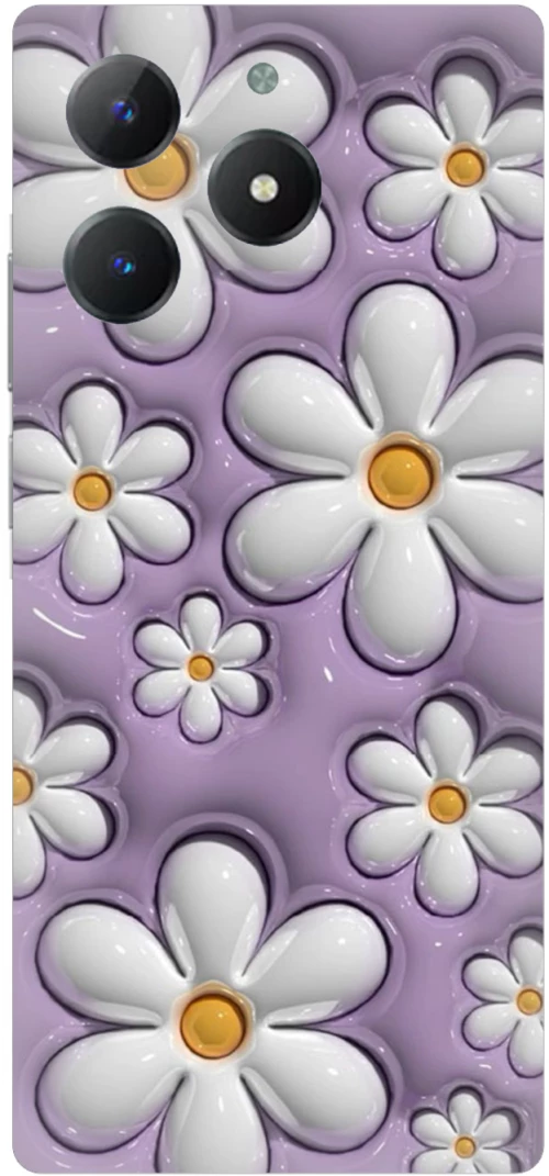 Flowers in Purple Silicone Case θήκη για Realme C61 4G