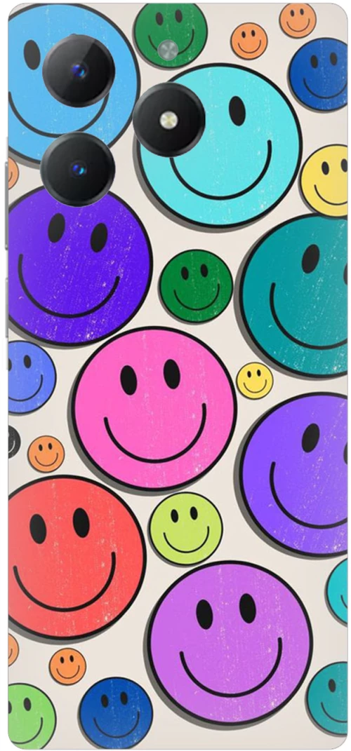 Colorful Faces Silicone Case θήκη για Realme C63 4G