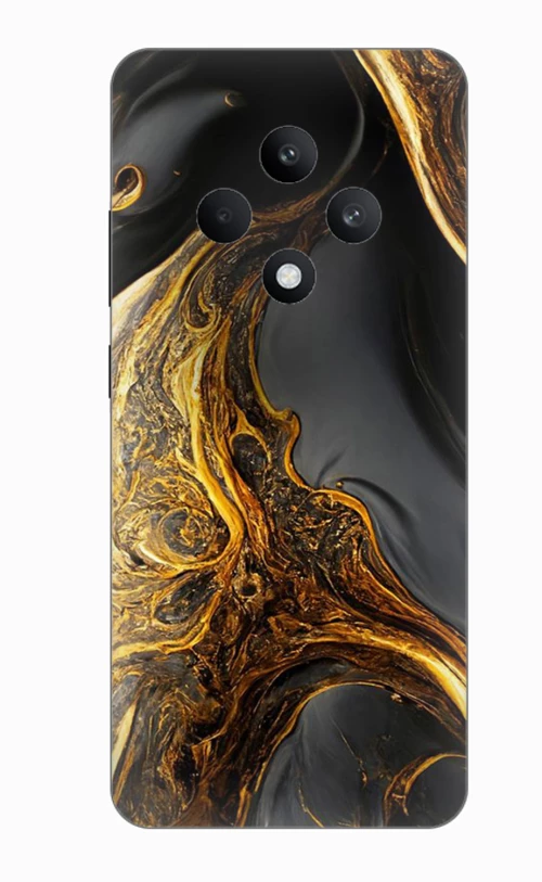 Marble Black-Gold Silicone Case θήκη για OPPO Reno 12F 5G
