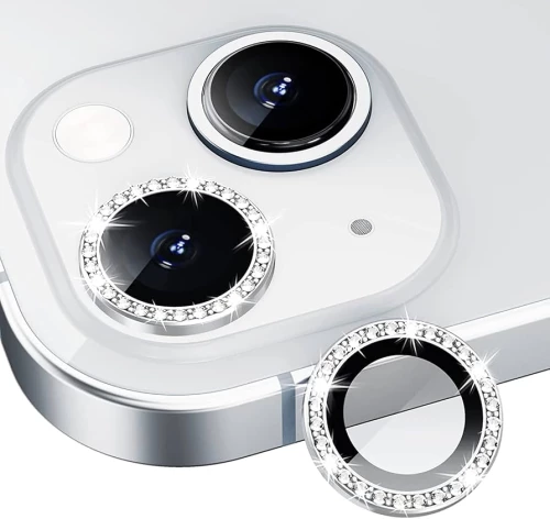 Diamond Rhinestone Camera Protector Τζαμακι για IPHONE 13 silver