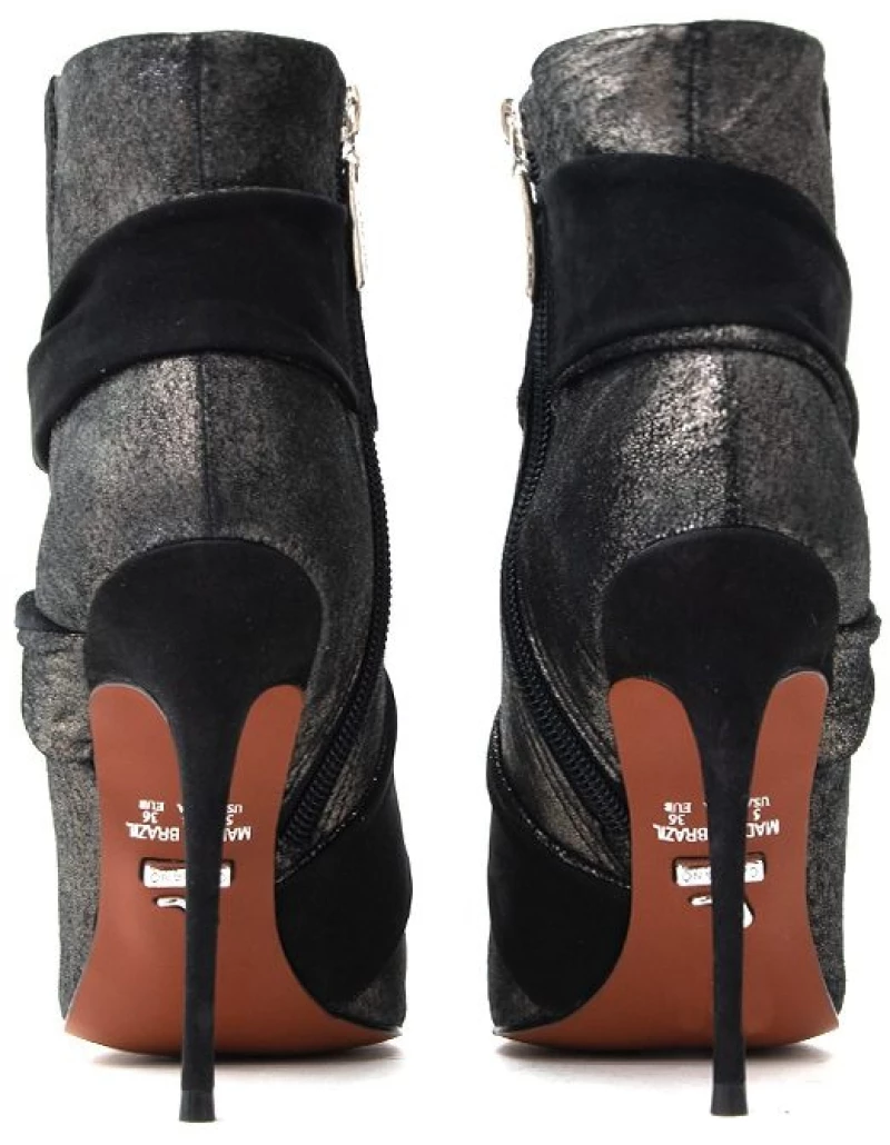 CARRANO LEATHER ANKLE BOOTS WOMEN CARRANO ΜΑΥΡΟ- ΧΡΥΣΟ (130362CAB1)