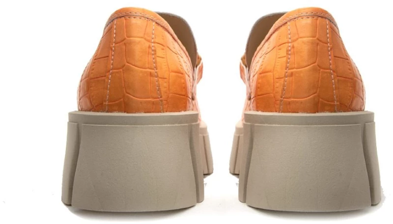 L'ESTROSA LEATHER FLATFORM MOCASSINS WOMEN L'ESTROSA ΠΟΡΤΟΚΑΛΙ (LSTRS-3678-L)