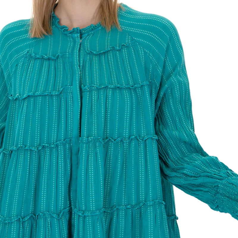 AUGUST LONGSLEEVE MINI DRESS WOMEN AUGUST ΠΡΑΣΙΝΟ (S23A5160-EMERALD)