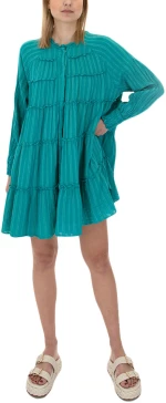 AUGUST LONGSLEEVE MINI DRESS WOMEN AUGUST ΠΡΑΣΙΝΟ (S23A5160-EMERALD)
