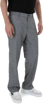 TED BAKER CLIFFE CHECK TAPERED FIT PANTS MEN TED BAKER ΕΚΡΟΥ- ΜΑΥΡΟ (256699-BLACK-R)